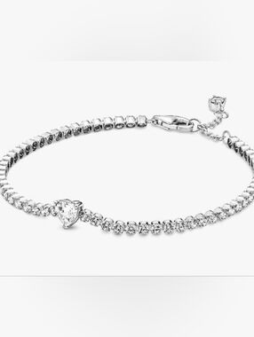 Authentic NEW Pandora Sparkling Heart Tennis Bracelet S925ALE CZ